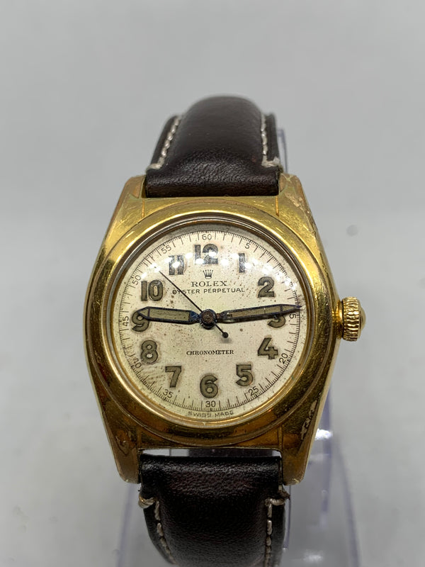 Rolex Oyster Perpetual Bubble Back Chronometer Military Watch 2940