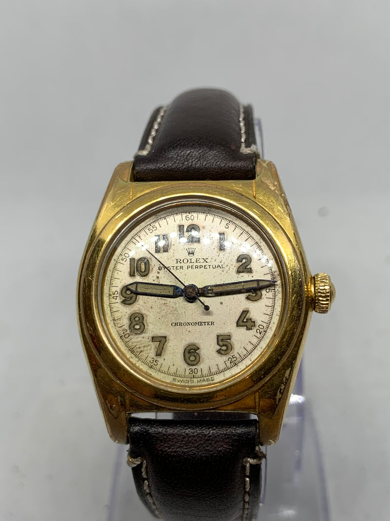 Rolex Oyster Perpetual Bubble Back Chronometer Military Watch 2940