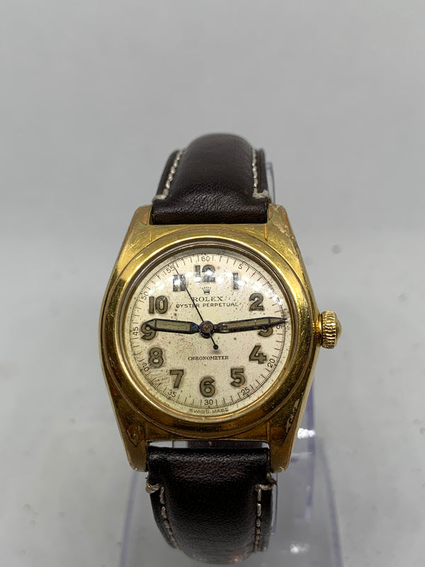 Rolex Oyster Perpetual Bubble Back Chronometer Military Watch 2940