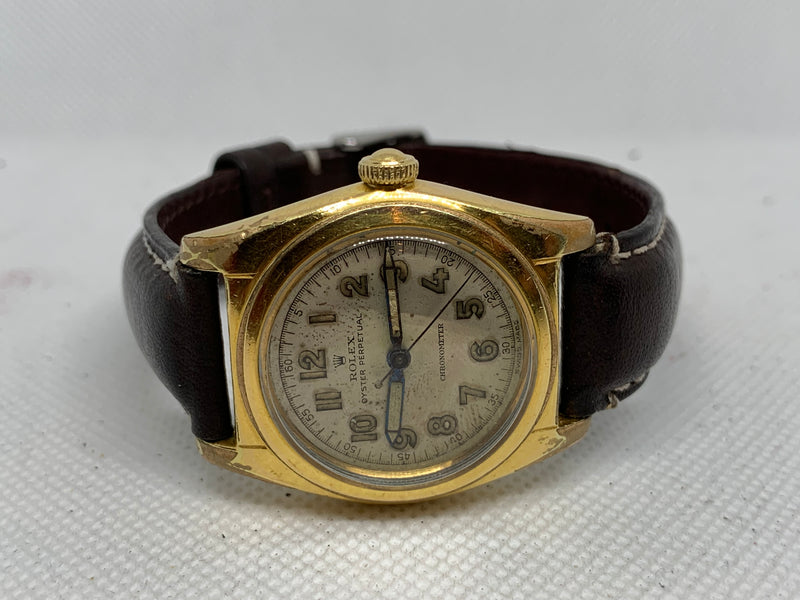 Rolex Oyster Perpetual Bubble Back Chronometer Military Watch 2940