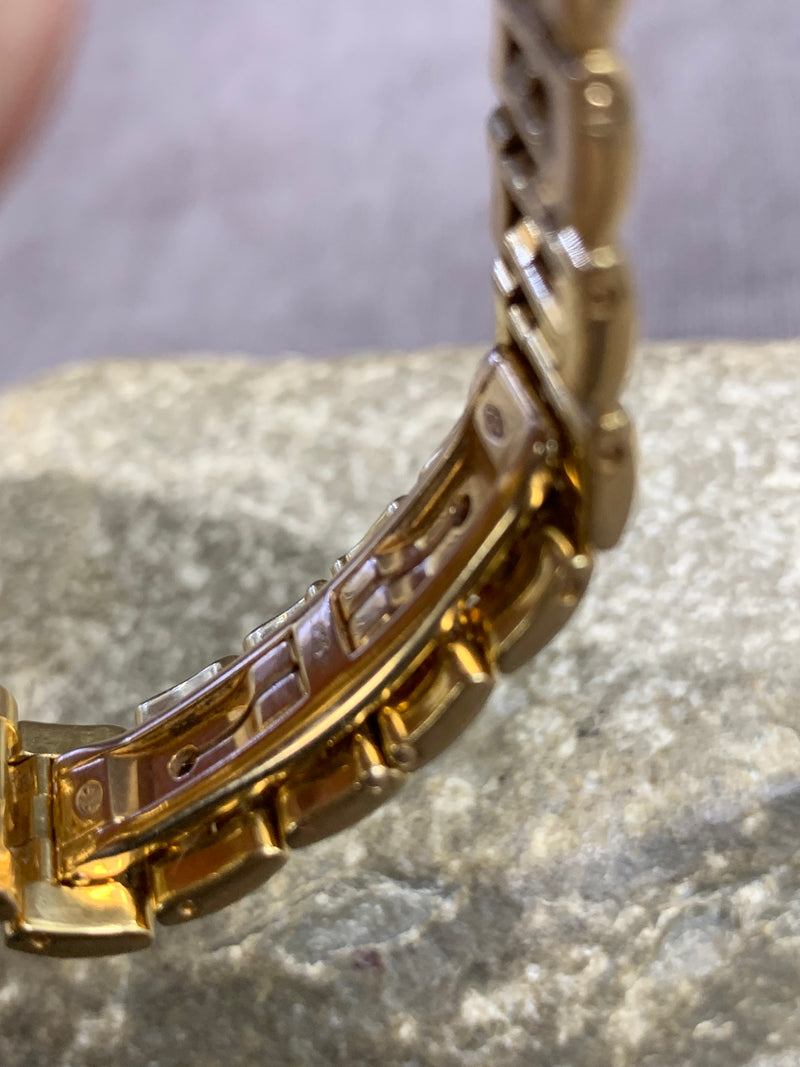 Jaeger-LeCoultre Reverso 18k Solid Gold Rectangular Reverso 2ct Diamond Rubies Bracelet Manual Winding Watch