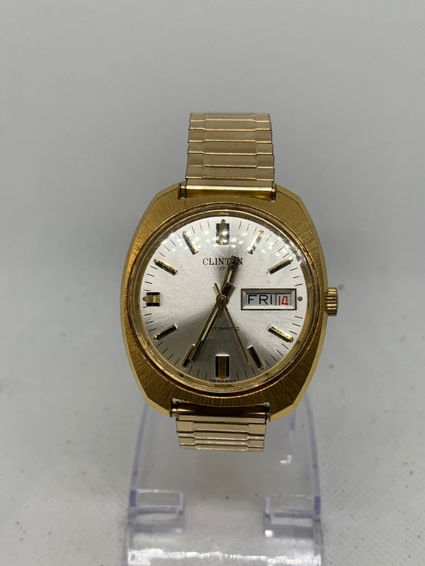 Clinton Automatic Day Date Ca 1970s Watch