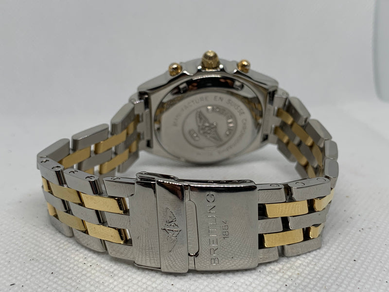 Breitling Chronomat Balack Dial 39MM Steel & 18K Yellow Gold B13050.1 Diamond Bezel