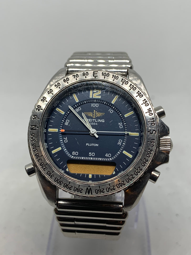 Breitling Pluton Chrono Blue Dial Stainless 41mm Quartz Men’s Watch A51038