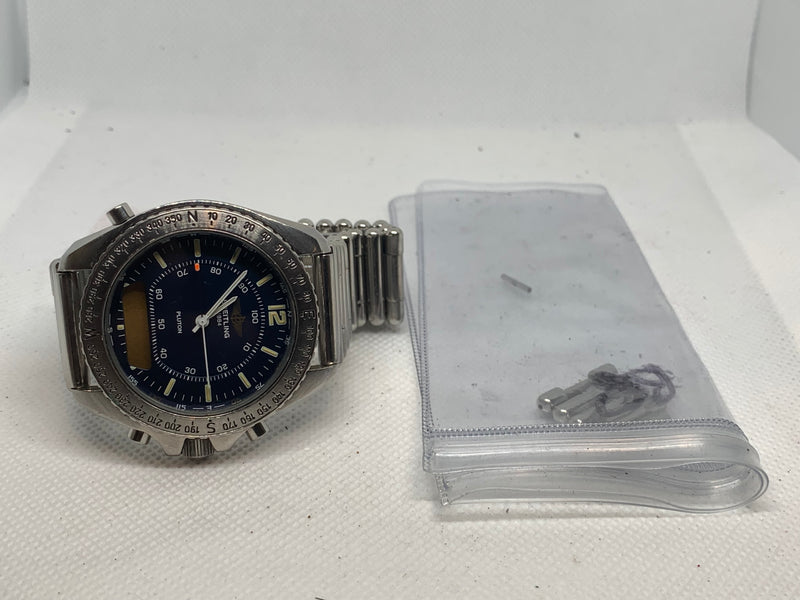 Breitling Pluton Chrono Blue Dial Stainless 41mm Quartz Men’s Watch A51038