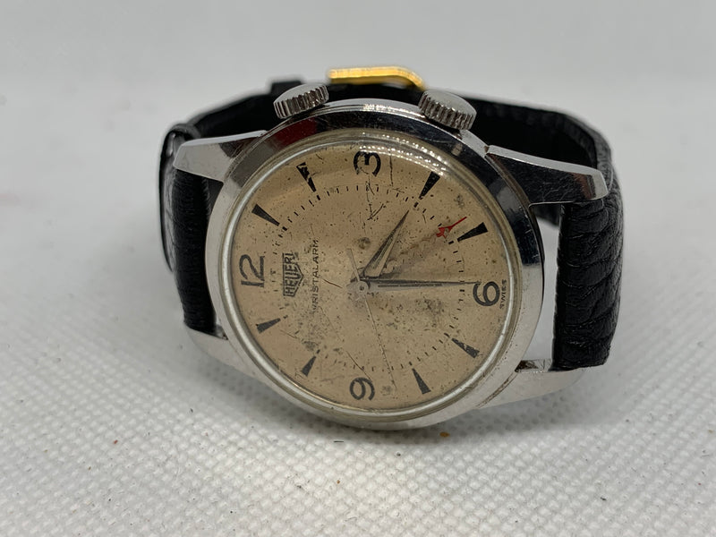 Heuer Extremely Rare Vintage Ed Heuer Alarm Men Watch Ref 1306 Cal. AS 1475