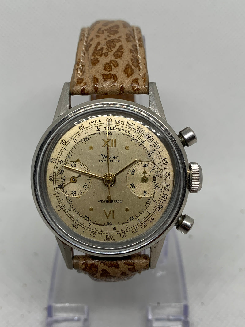Wyler chronograph Valjoux 23 Silver dial 1960’s