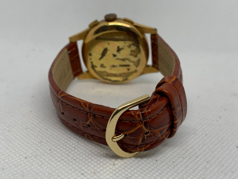 Chronographe Suisse Cie Military Doctors Pilot Officers WWII 1945 Tahymeter Stainless Steel Tropical Dial Swiss