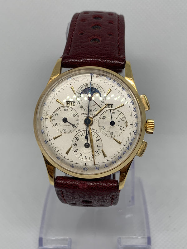 Universal Genève Compax Tricompax Moonphase Chrono - 12295 - Rose Gold - 1940s - Annual Calendar Serviced