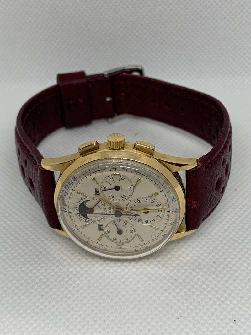 Universal Genève Compax Tricompax Moonphase Chrono - 12295 - Rose Gold - 1940s - Annual Calendar Serviced