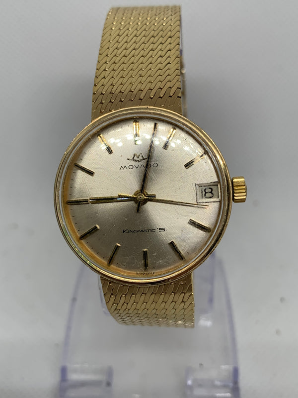 Movado Kingmatic Mens Vintage Kingmatic Sub-Sea 14k Solid Yellow Gold Automatic Bracelet Watch