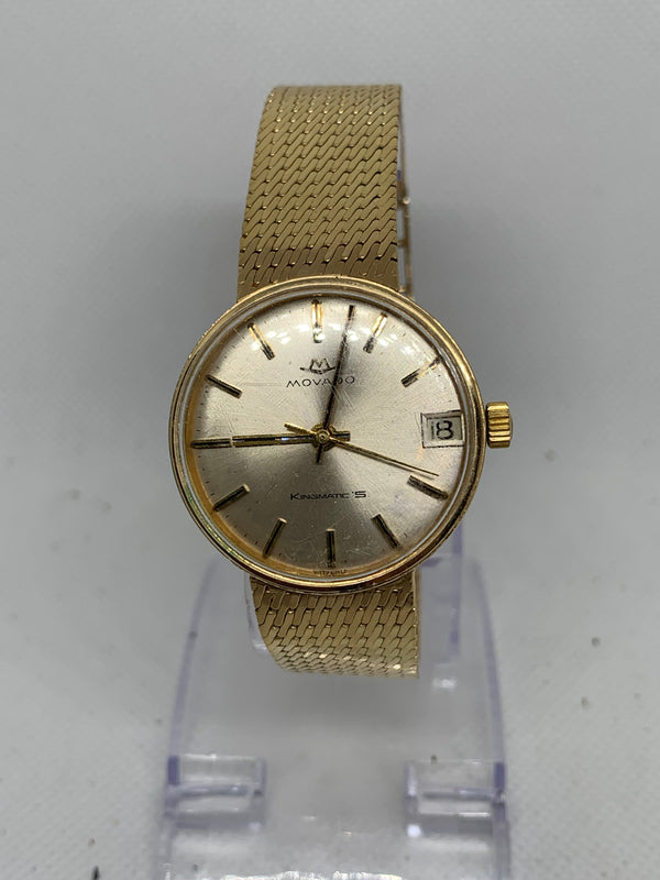 Movado Kingmatic Mens Vintage Kingmatic Sub-Sea 14k Solid Yellow Gold Automatic Bracelet Watch