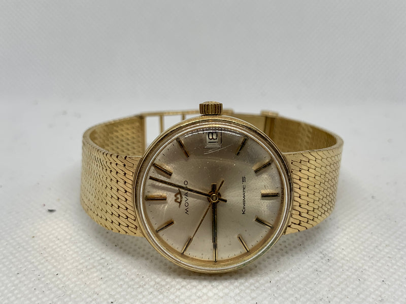 Movado Kingmatic Mens Vintage Kingmatic Sub-Sea 14k Solid Yellow Gold Automatic Bracelet Watch