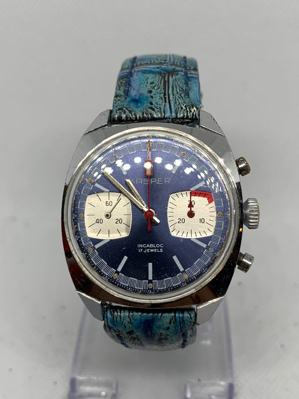 Kasper Valjoux 7733 Chronograph Blue Dial