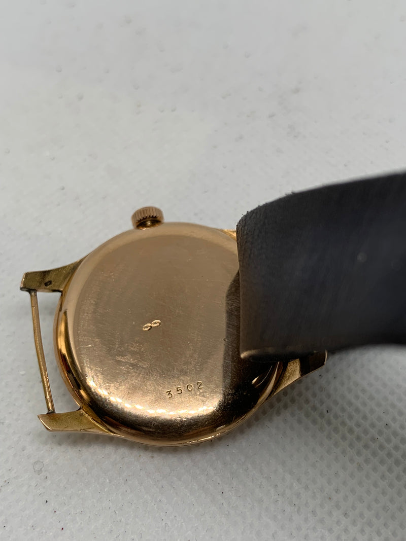 Baume & Mercier Rare Vintage 1940s Calatrava 18K Solid Pink Rose Gold Watch Fixed Lugs