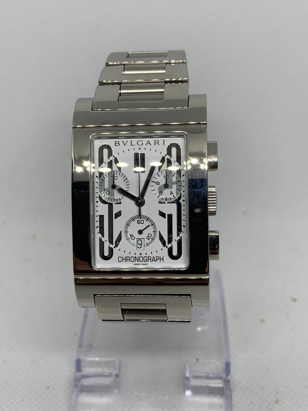 Bulgari Rettangolo RTC49S Chronograph Edelstahl Silber 47x29mm Unisex