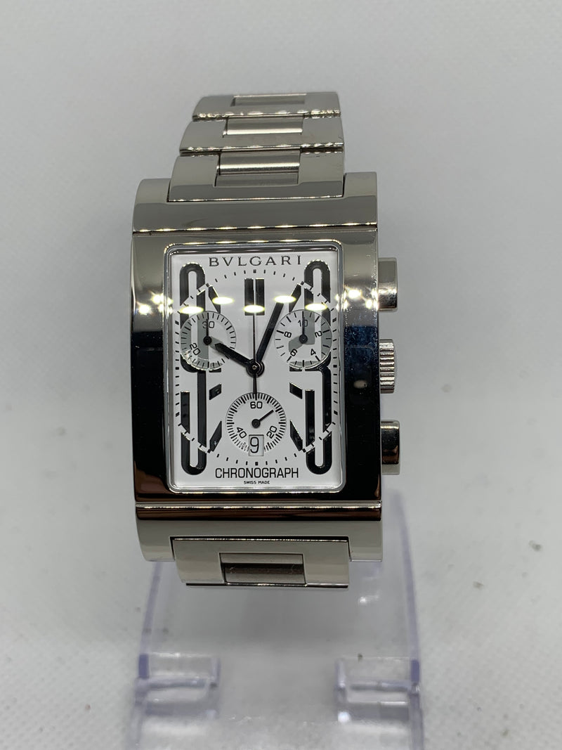 Bulgari Rettangolo RTC49S Chronograph Edelstahl Silber 47x29mm Unisex
