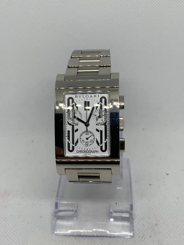Bulgari Rettangolo RTC49S Chronograph Edelstahl Silber 47x29mm Unisex
