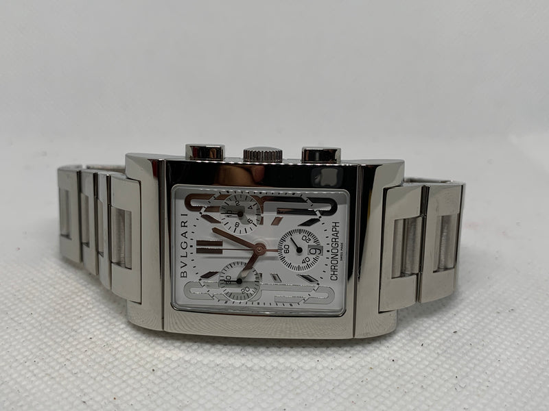 Bulgari Rettangolo RTC49S Chronograph Edelstahl Silber 47x29mm Unisex