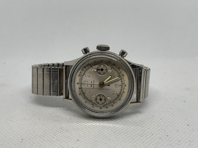 Wyler chronograph Valjoux 23 Silver dial 1960’s