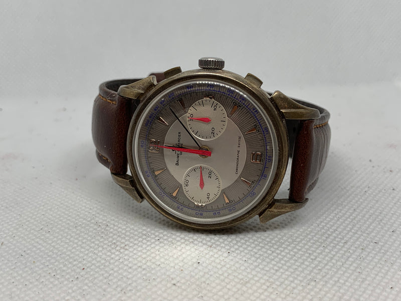 Baume & Mercier Geneve Vintage Chronograph Watch Antimagnetic 17 Jewels 39mm Swiss Made