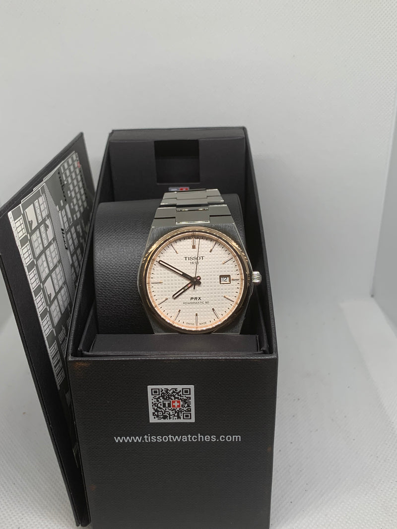 Tissot PRX Powermatic 80 40mm Rose Gold PVD T1374072103100 Full Set