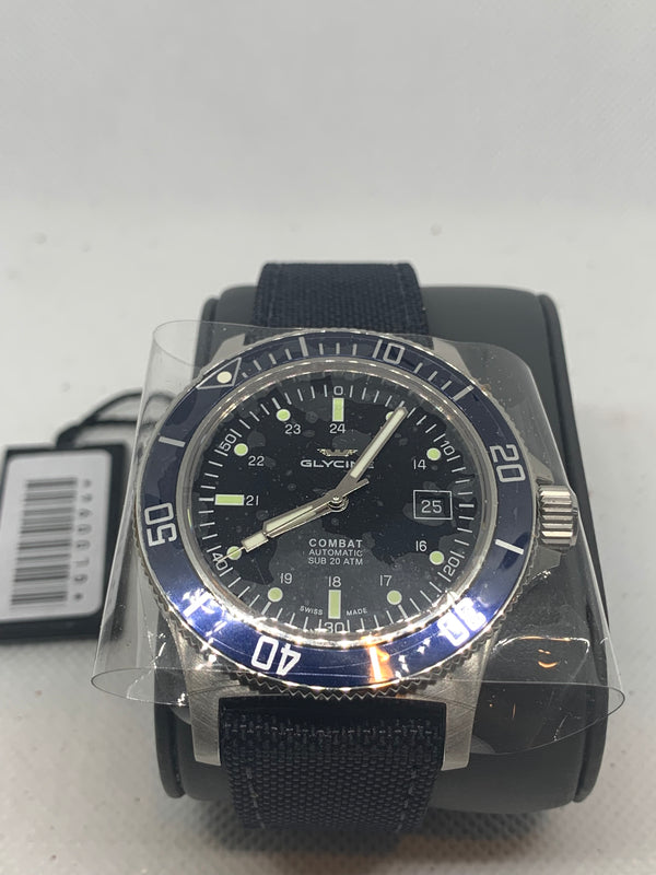 Glycine Combat SUB 42 Automatic Black Men's Watch Unworn Full Set