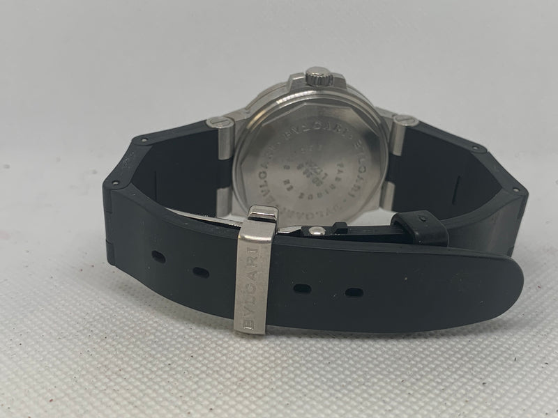 Bulgari Diagono Scuba 200M Automatic Chronometer Black Dial Black Rubber Strap SD 38 S