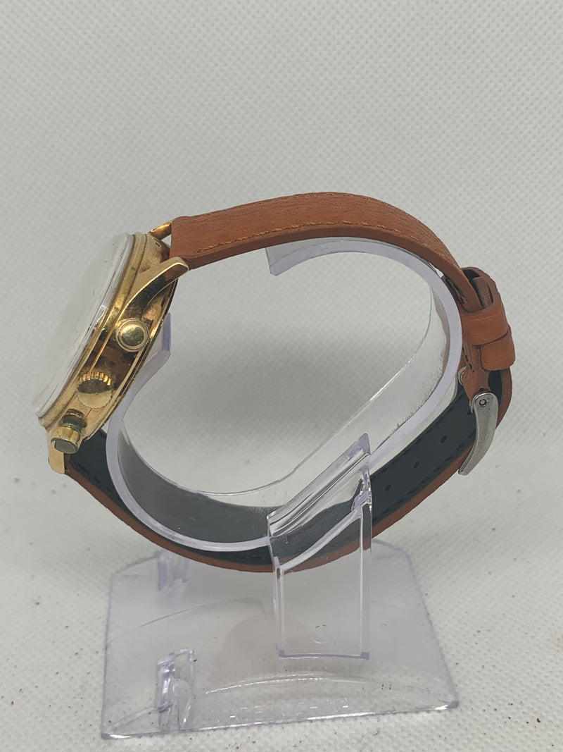 Tourneau Datofix Chronograph Triple Calendar Moonphase Ref386 Solid Gold14k Valjoux 88 38mm 1950s