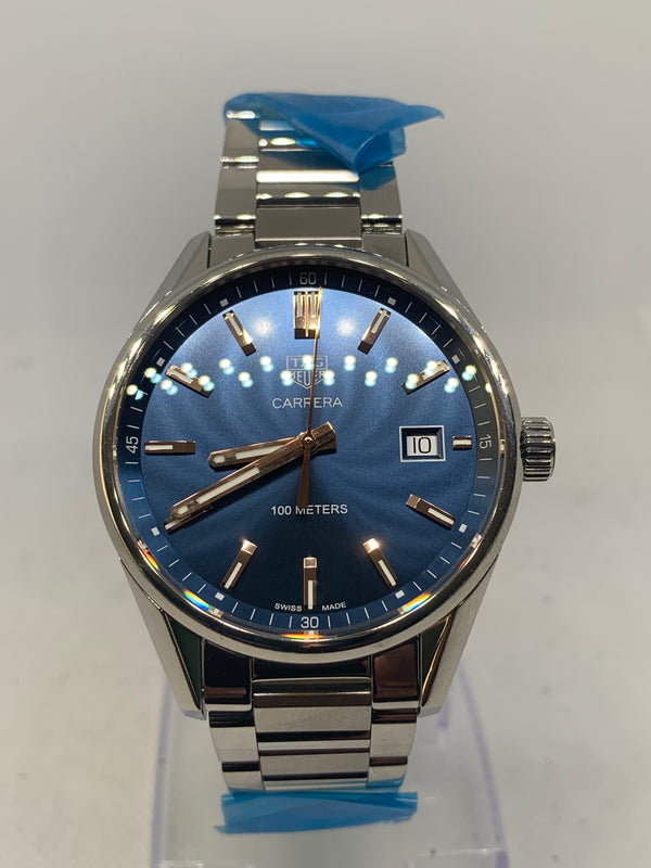 TAG Heuer Carrera Lady 39mm WAR112 Blue Dial Stainless Steel Band/Case Date Quartz Watch