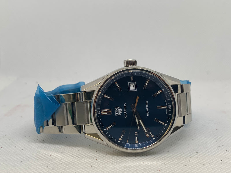 TAG Heuer Carrera Lady 39mm WAR112 Blue Dial Stainless Steel Band/Case Date Quartz Watch