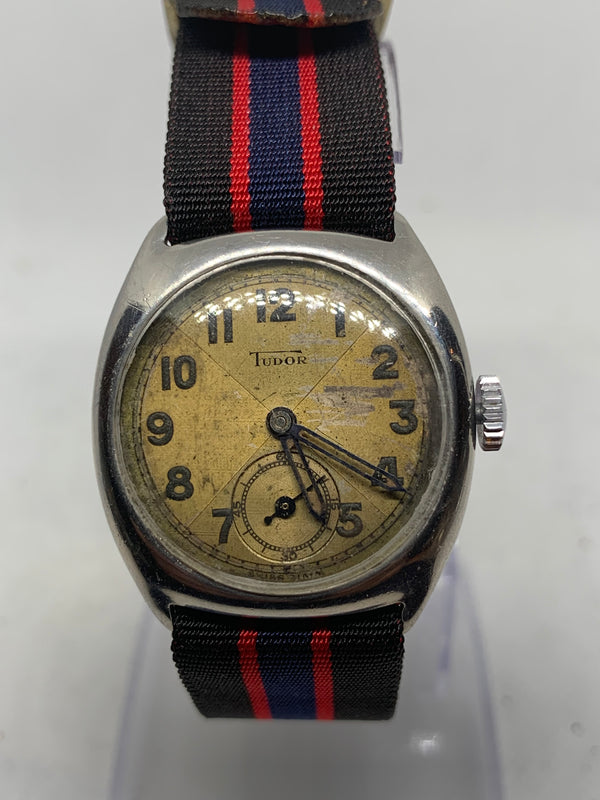 Tudor Vintage Steel & Chrome Fixed Lugs Watch 1940s