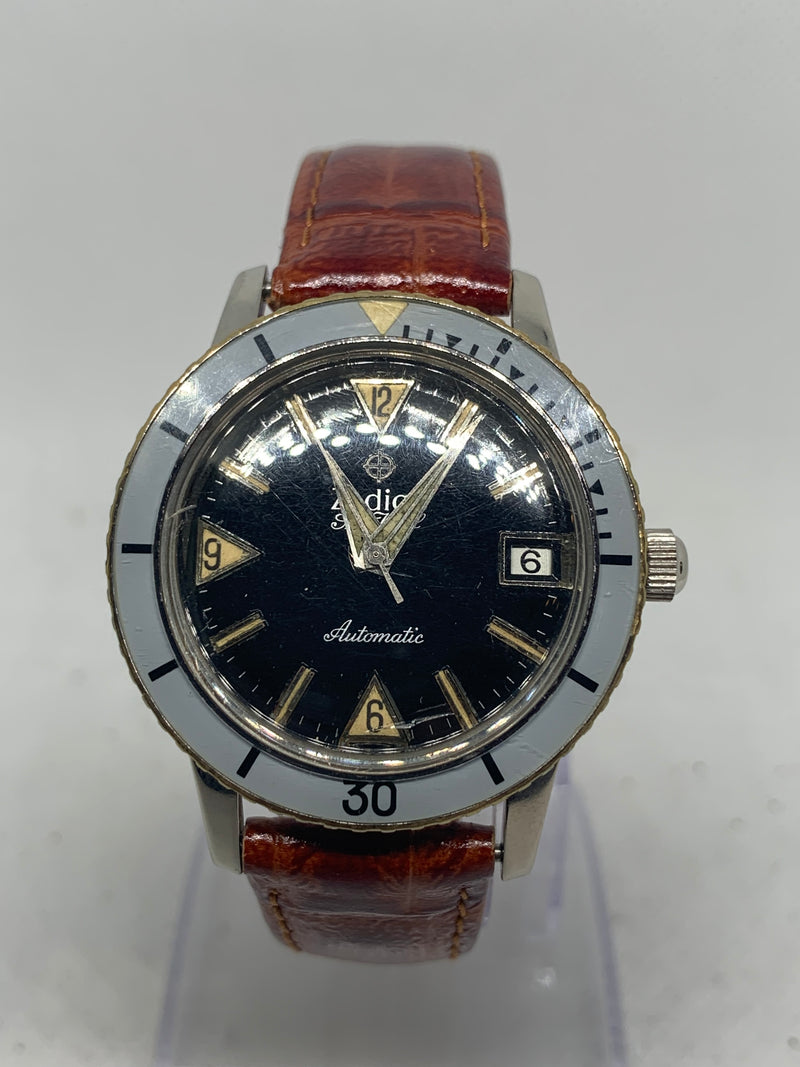 Zodiac Sea Wolf 1960s Automatic Watch Bakelite Bezel Stainless Steel