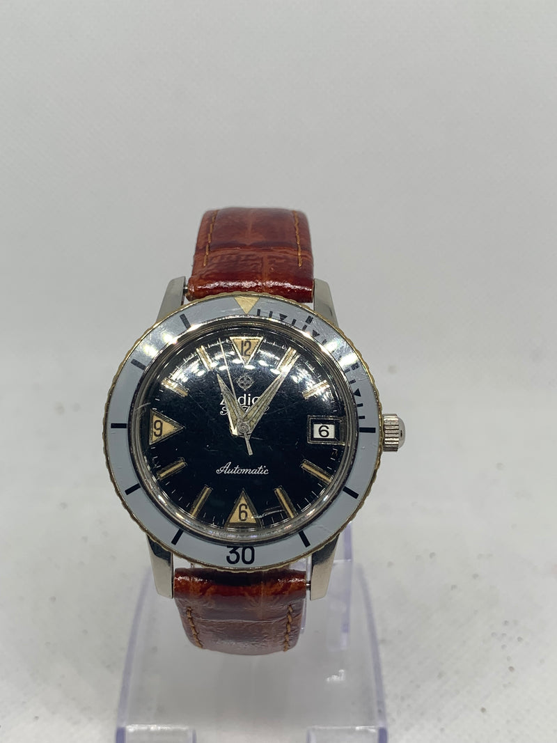 Zodiac Sea Wolf 1960s Automatic Watch Bakelite Bezel Stainless Steel