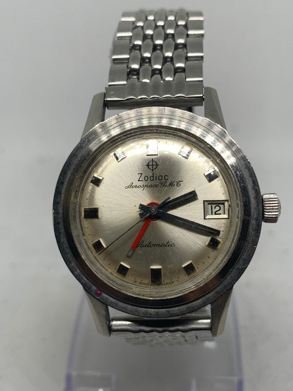 Zodiac Vintage 60s Aerospace GMT Automatic Silver Dial Steel Case