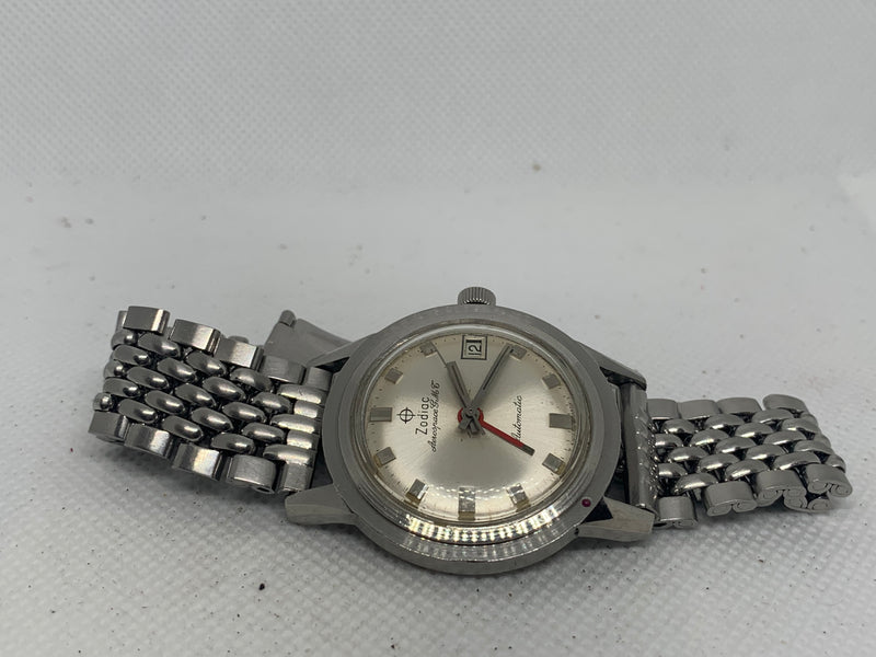 Zodiac Vintage 60s Aerospace GMT Automatic Silver Dial Steel Case