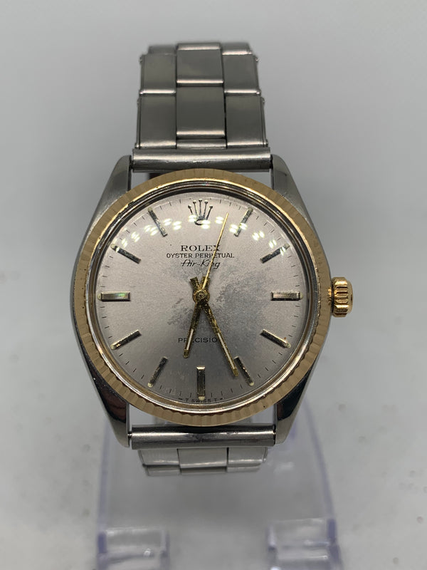 Rolex Air King Precision 70s Vintage Reference 5500 Automatic Silver Cream Dial 34mm