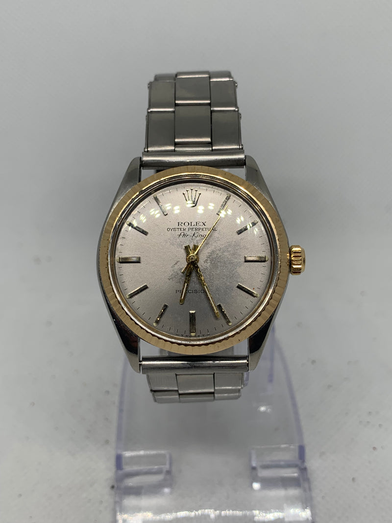 Rolex Air King Precision 70s Vintage Reference 5500 Automatic Silver Cream Dial 34mm