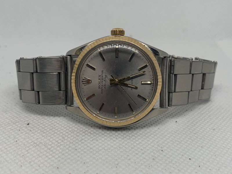 Rolex Air King Precision 70s Vintage Reference 5500 Automatic Silver Cream Dial 34mm