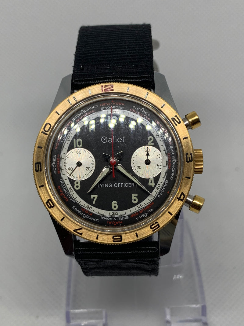 Gallet Chronograph Gallet Cronografo Flying officer Provenance AS7584