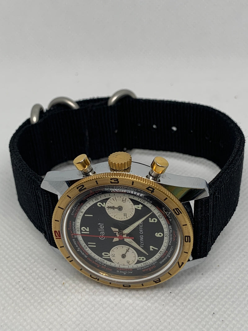 Gallet Chronograph Gallet Cronografo Flying officer Provenance AS7584