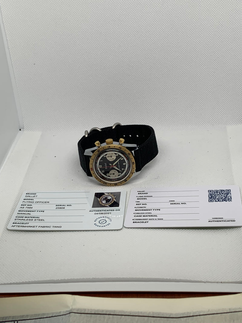 Gallet Chronograph Gallet Cronografo Flying officer Provenance AS7584