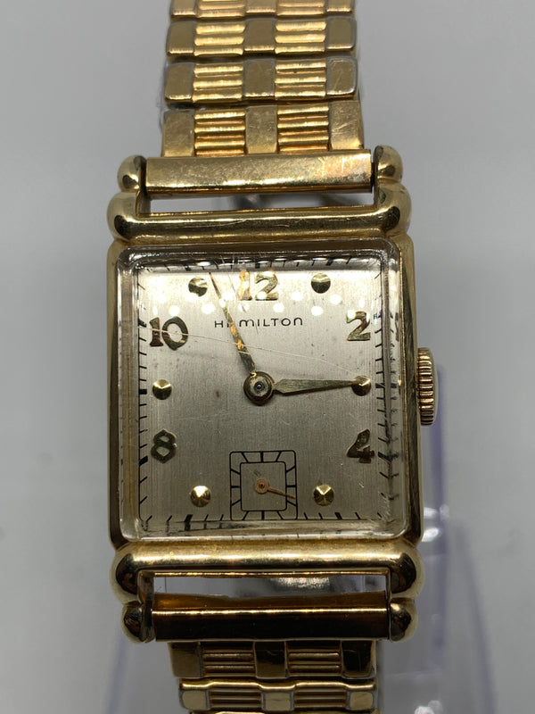 Hamilton Vintage 14k Gold Filled 17j Tank Watch 1940s Serviced