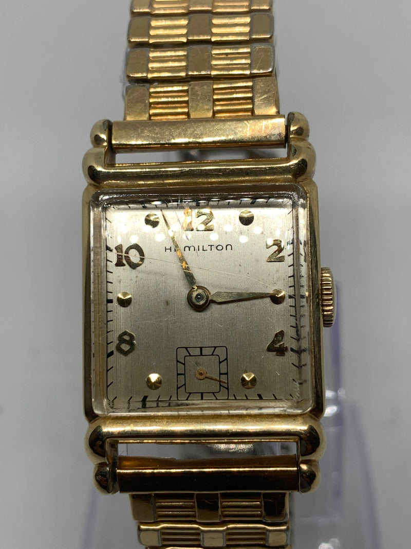 Hamilton Vintage 14k Gold Filled 17j Tank Watch 1940s Serviced