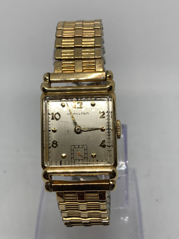 Hamilton Vintage 14k Gold Filled 17j Tank Watch 1940s Serviced