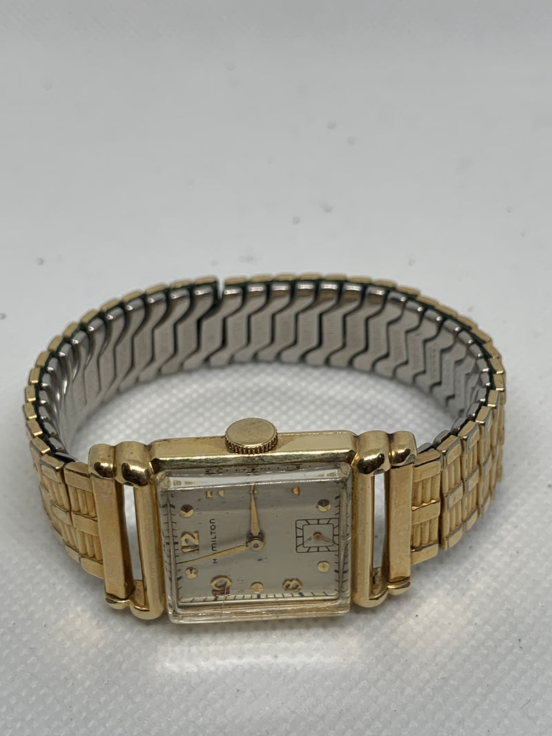 Hamilton Vintage 14k Gold Filled 17j Tank Watch 1940s Serviced
