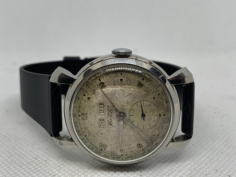 Wittnauer Longines Remarkable 1940’s Triple Date Gents Vintage Watch