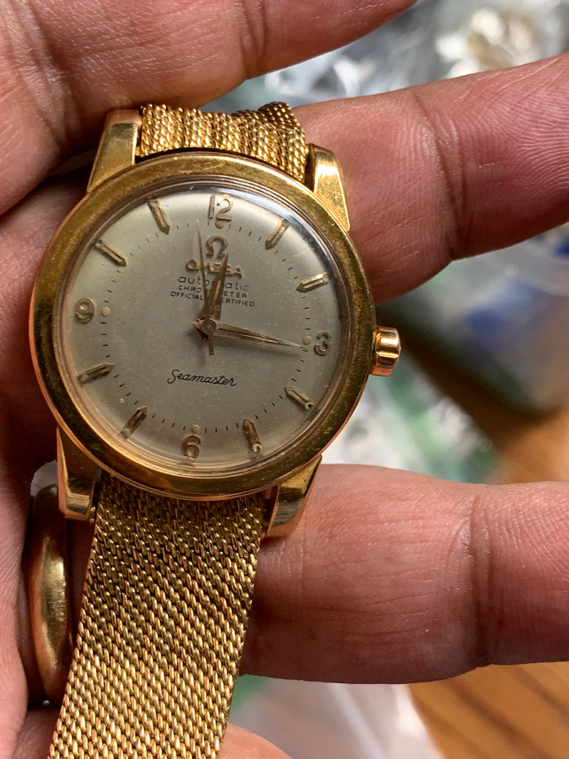 Omega Seamaster Vintage 34mm 18k Yellow Gold