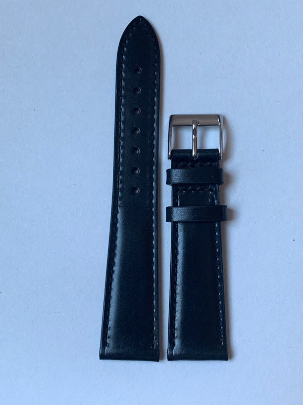 Genuine Hand Made Italian Leather Regular Pullup leather Strap 18/19/20/21/22 mm Black color