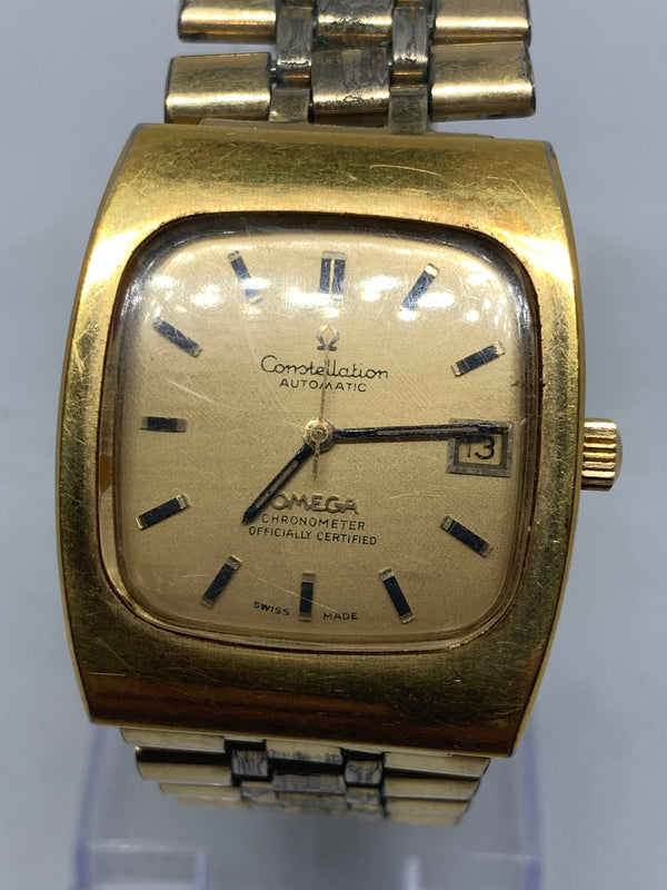 Omega Constellation Quartz Vintage Constellation Chronometer Date Square Automatic Men's Watch w/Box